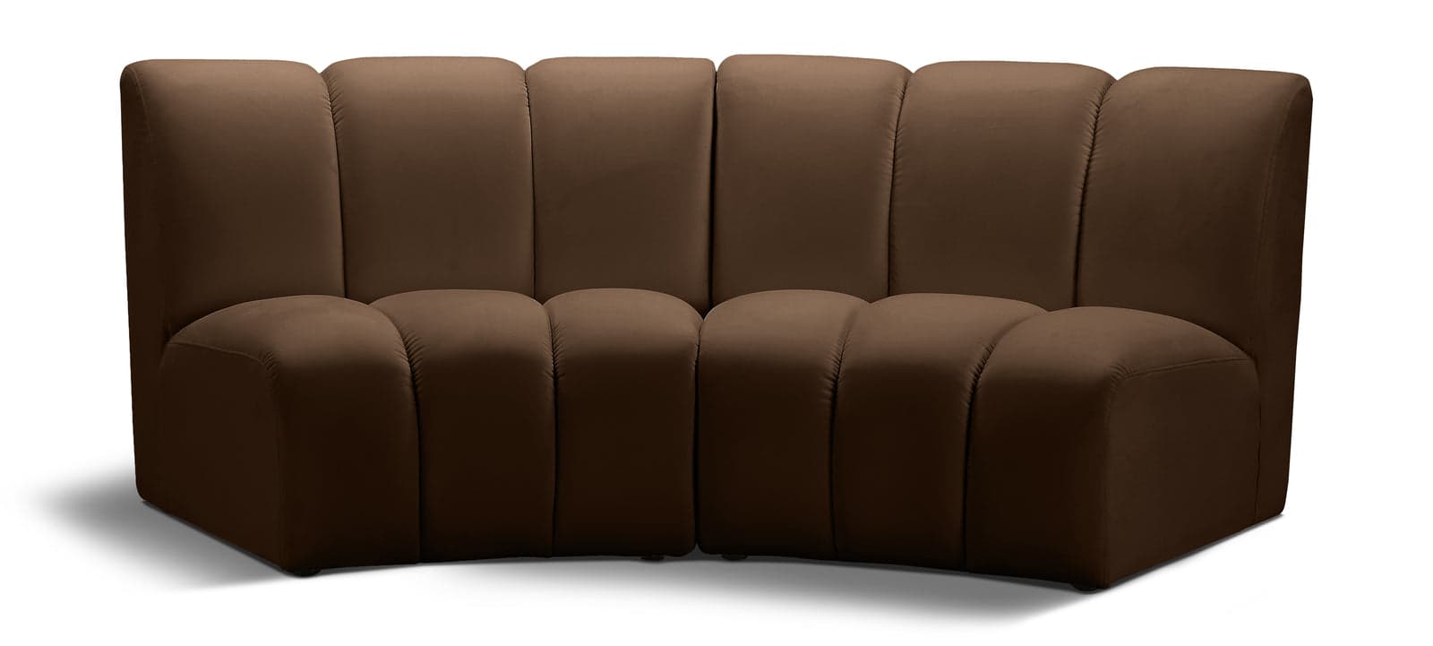 Isolde 83" Brown Velvet Upholstered Sectional, 2-Piece — Vista 1 (1/3)