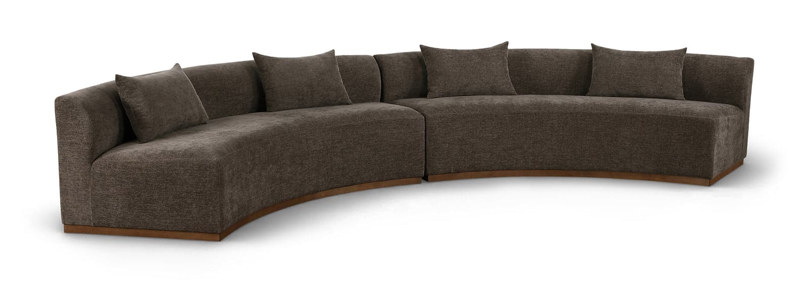 Orla 182.5" Brown Chenille Fabric Upholstered Sectional, 2-Piece — Vista 1 (1/3)