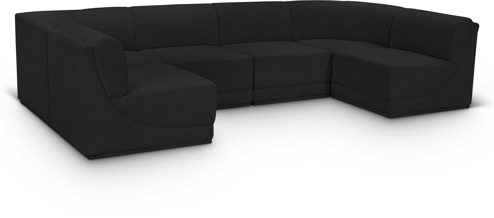 Harlow 128" Boucle Fabric Upholstered Sectional, 6-Piece — View 1 (1/5)