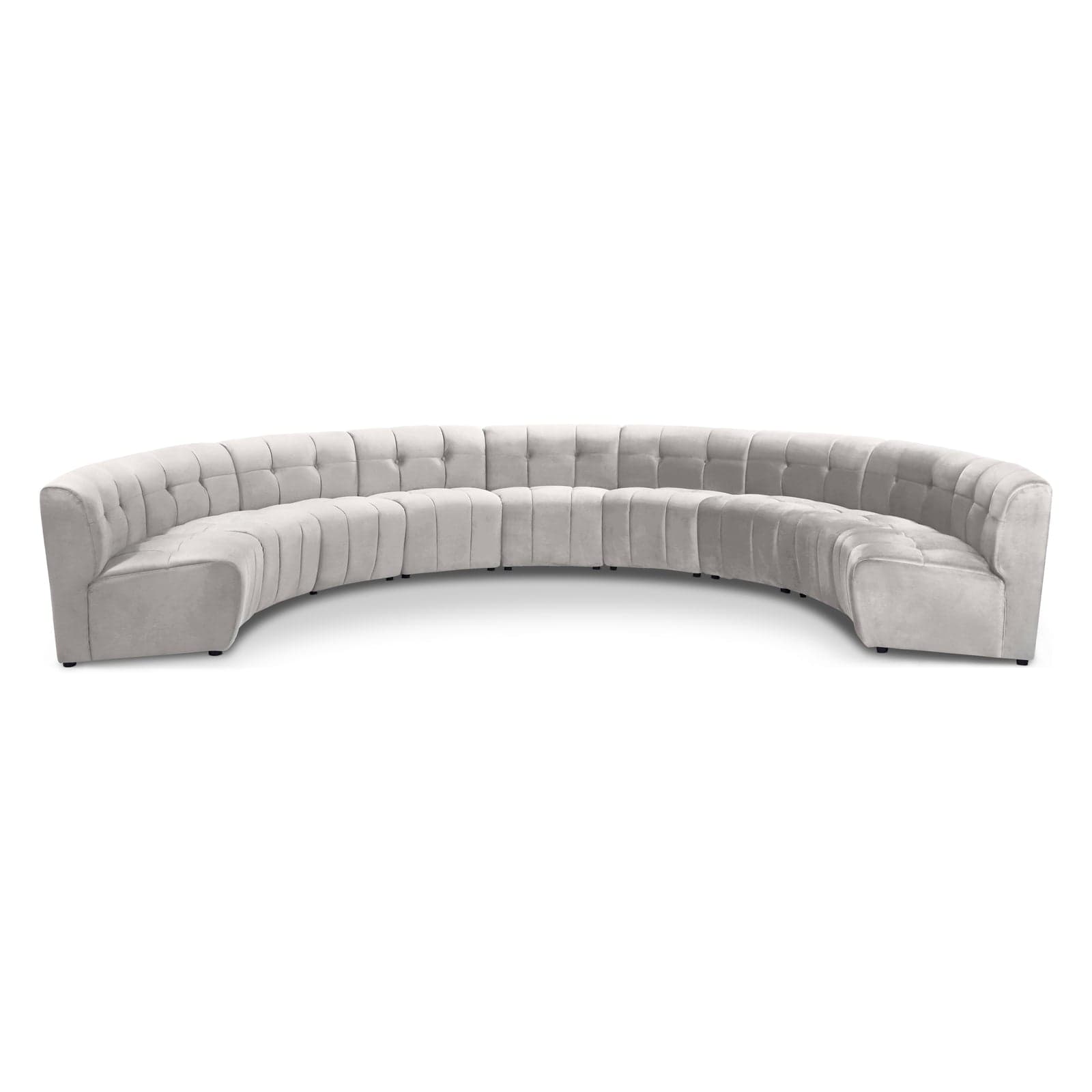 Kira 177.5" Cream Velvet Upholstered Sectional, 9-Piece — Vista 1 (1/3)