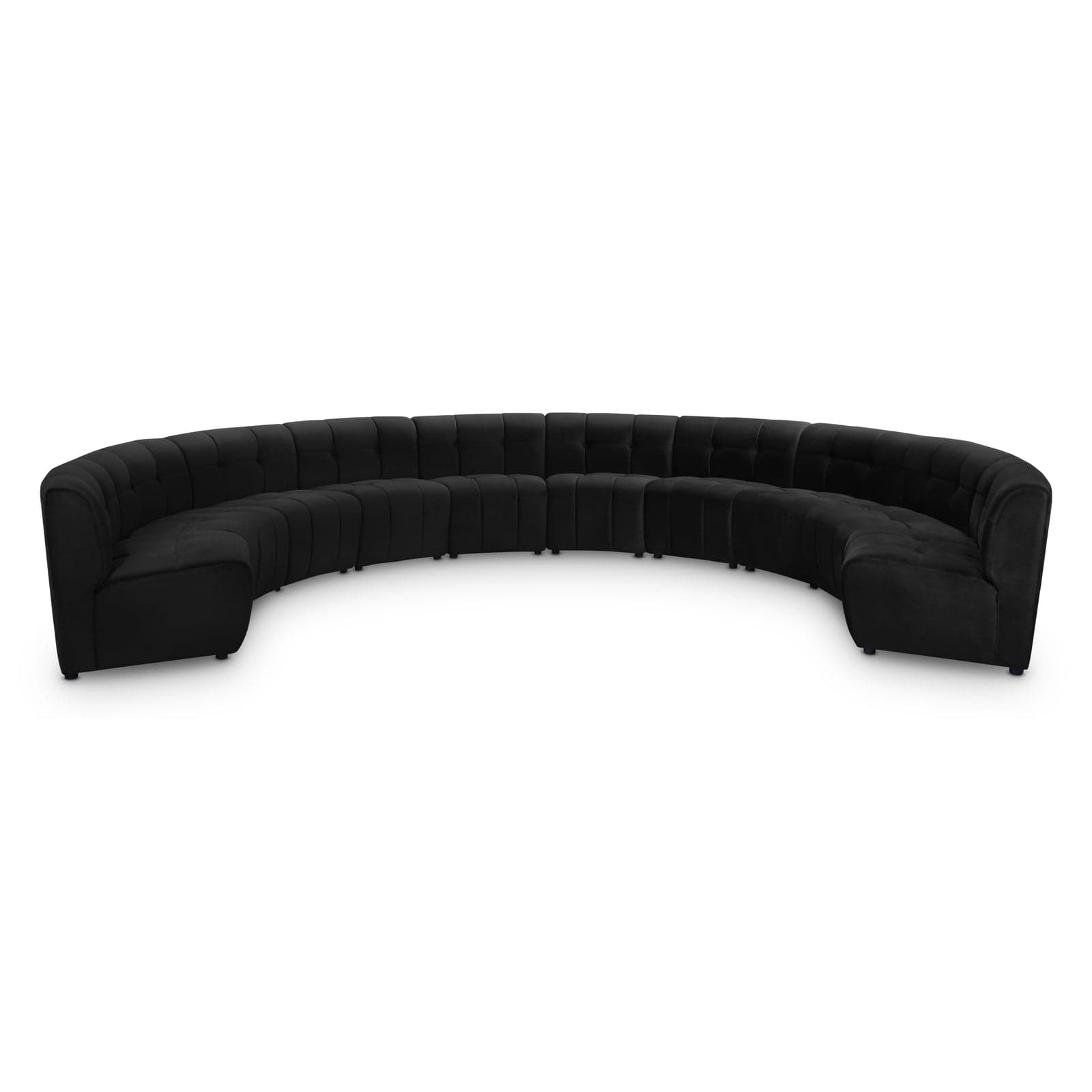 Kira 177.5" Black Velvet Upholstered Sectional, 10-Piece — Vista 1 (1/3)