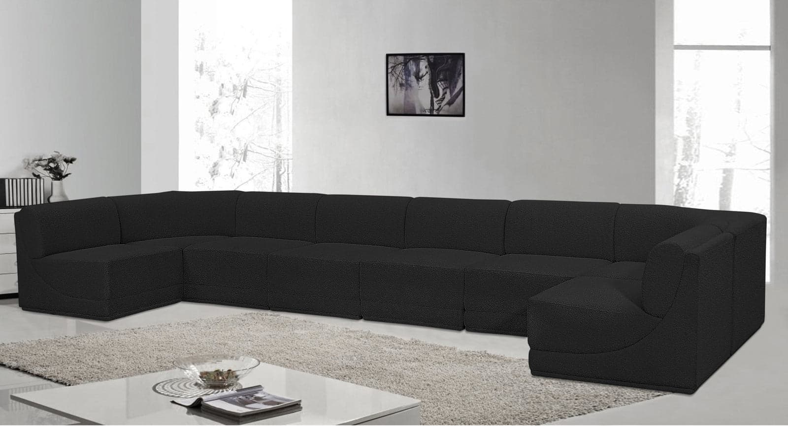 Harlow 188" Boucle Fabric Upholstered Sectional, 8-Piece — Vista 1 (1/3)