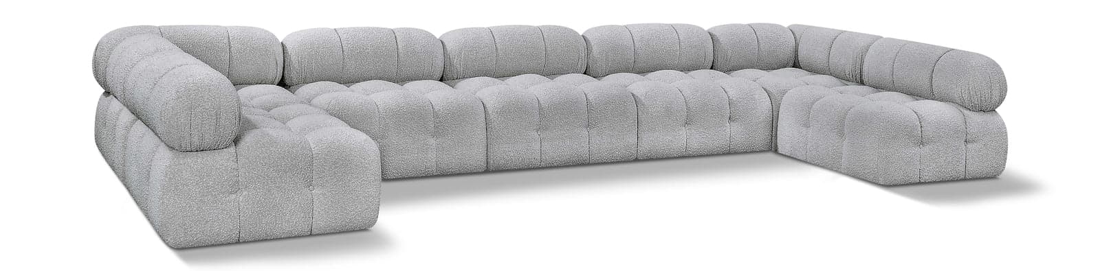Darcy 170" Grey Boucle Fabric Upholstered Sectional, 7-Piece — Vista 1 (1/3)