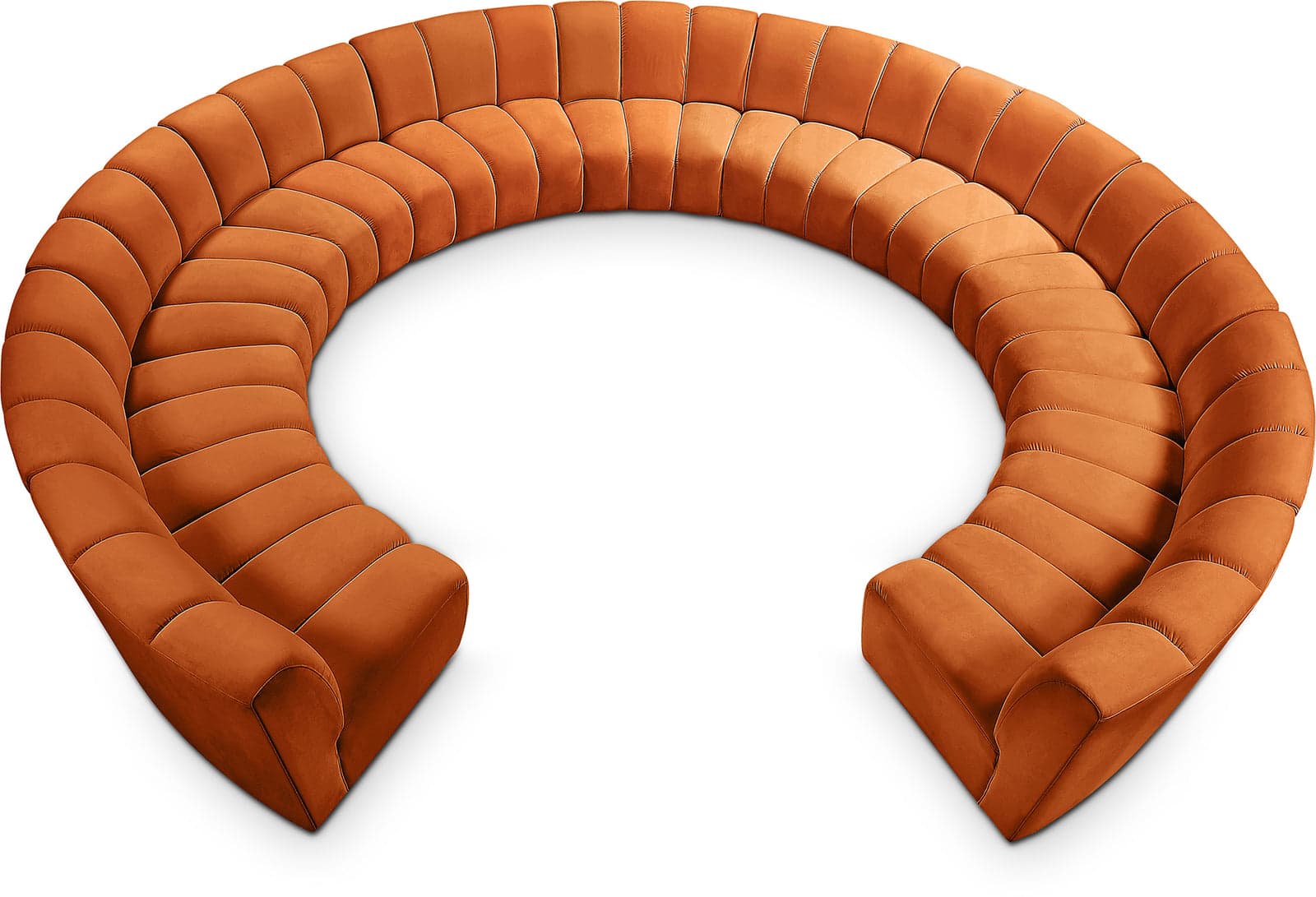 Isolde 178" Cognac Velvet Upholstered Sectional, 11-Piece — Vista 1 (1/3)