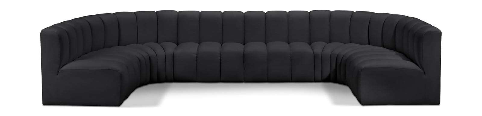 Yara 150" Vegan Leather Upholstered Sectional, 8-Piece — Vista 1 (1/5)