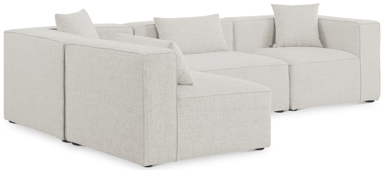 Farrah 108" Cream Fabric Upholstered Sectional, 4-Piece (Style 2) — View 1 (1/3)