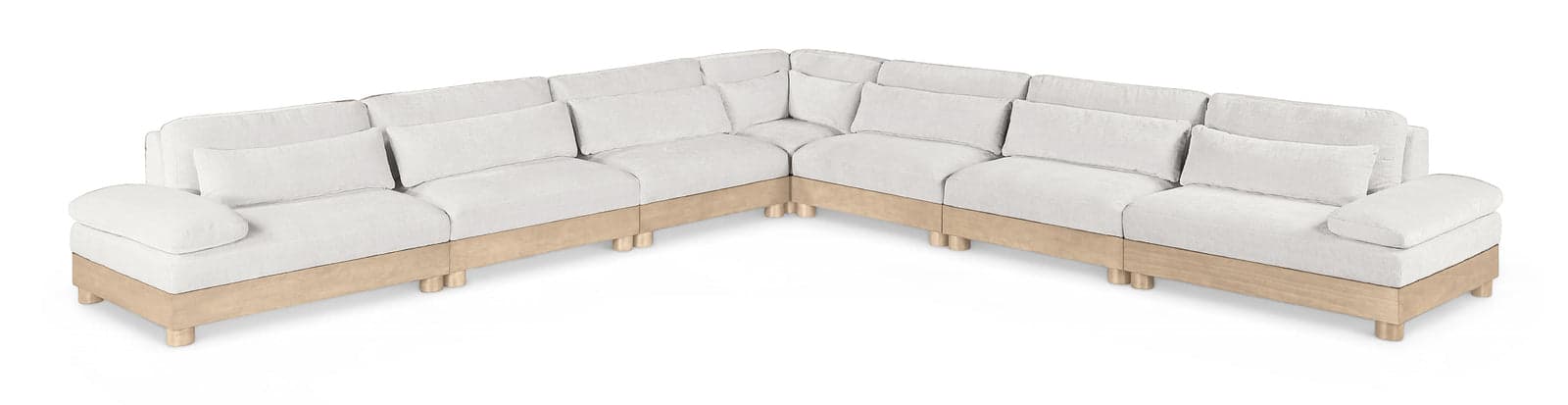 Kira 167.75" Cream Chenille Fabric Upholstered Modular Sectional, 7-Piece — Vista 1 (1/3)