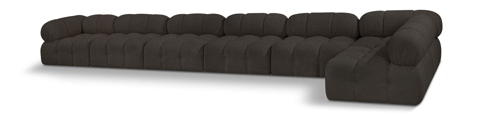 Darcy 204" Brown Boucle Fabric Upholstered Sectional, 7-Piece — View 1 (1/3)