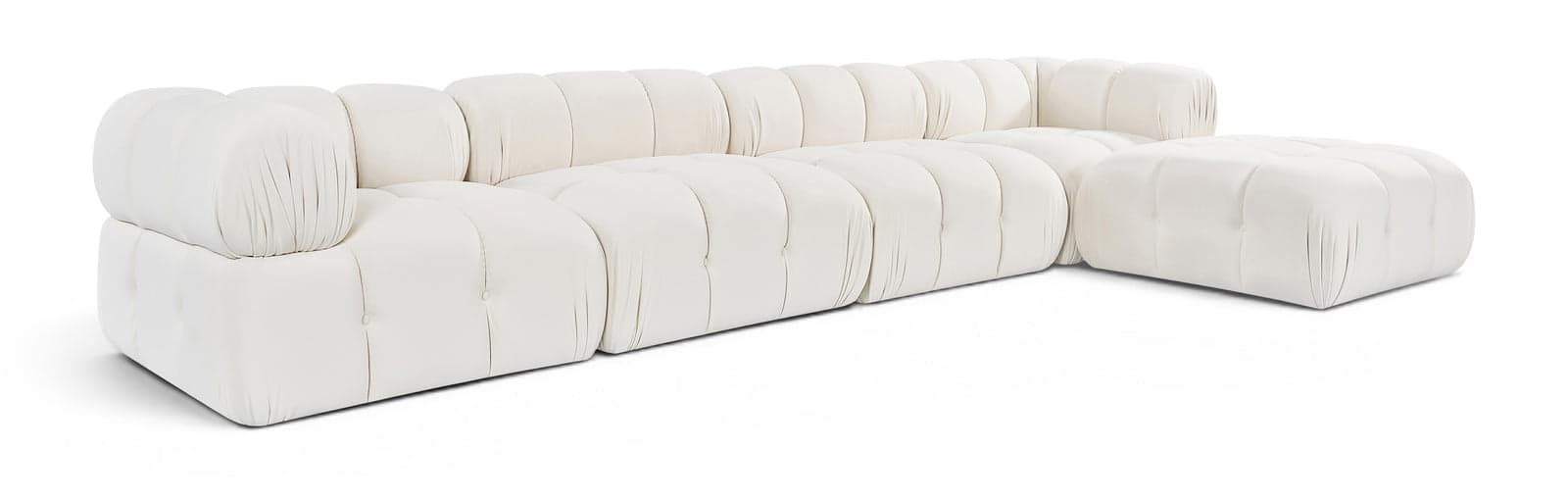 Camden Cream Velvet Performance Fabric Upholstered Sectional, 5-Piece — Vista 1 (1/3)