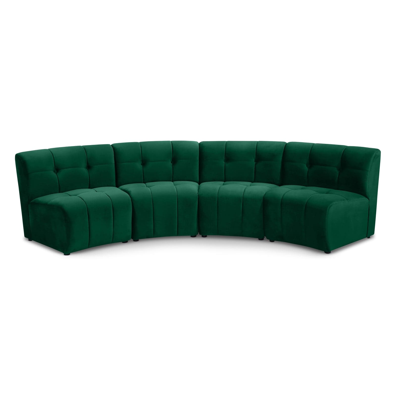 Kira 119.5" Green Velvet Upholstered Sectional, 4-Piece — Vista 1 (1/3)