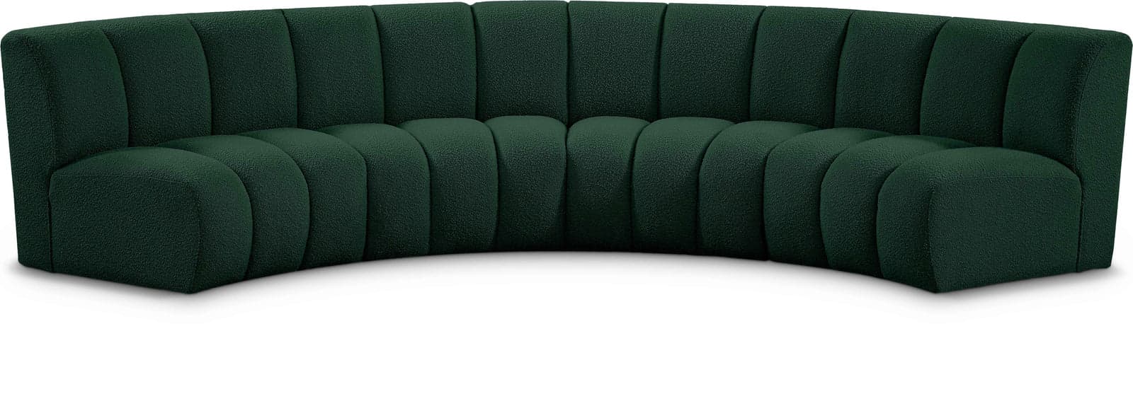 Isolde 148" Green Boucle Fabric Upholstered Sectional, 4-Piece — Vista 1 (1/3)
