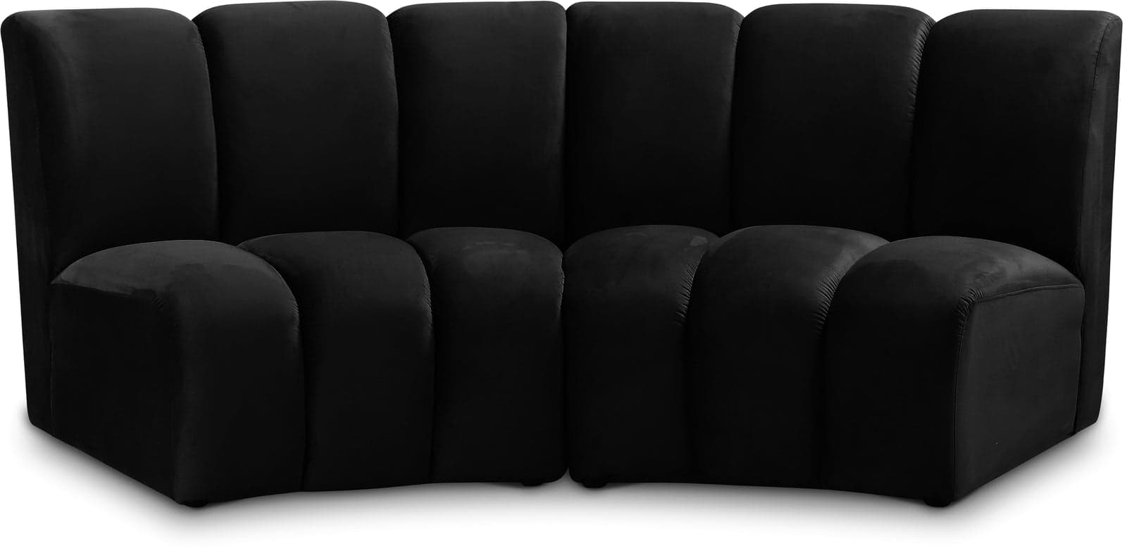 Isolde 83" Black Velvet Upholstered Sectional, 2-Piece — Vista 1 (1/3)