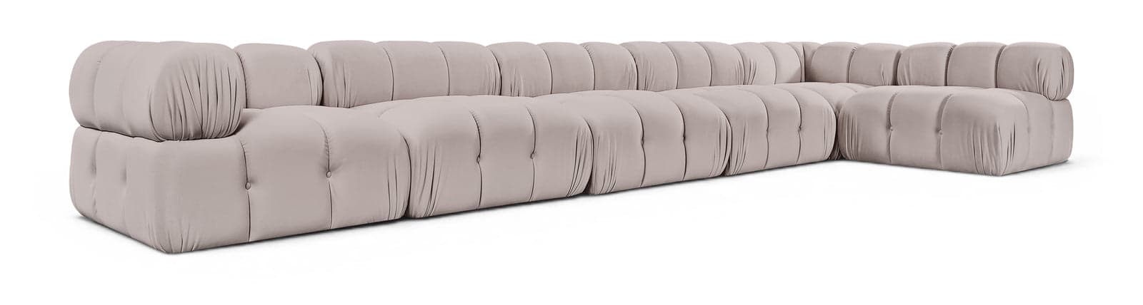 Camden Beige Velvet Performance Fabric Upholstered Sectional, 6-Piece (Style 6) — Vista 1 (1/3)