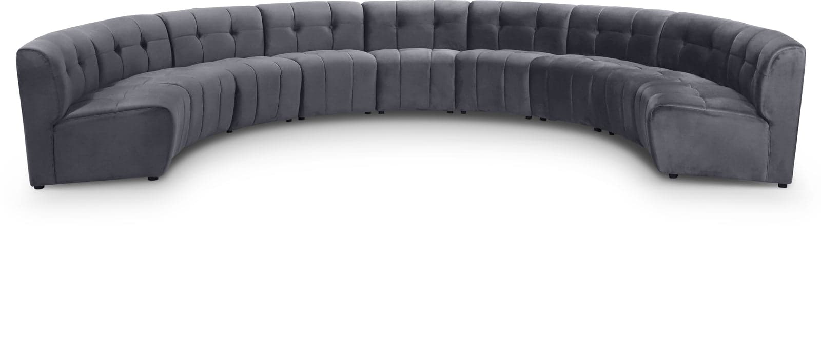 Kira 177.5" Grey Velvet Upholstered Sectional, 9-Piece — Vista 1 (1/3)
